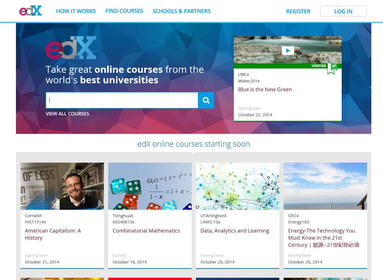 edX  New Homepage