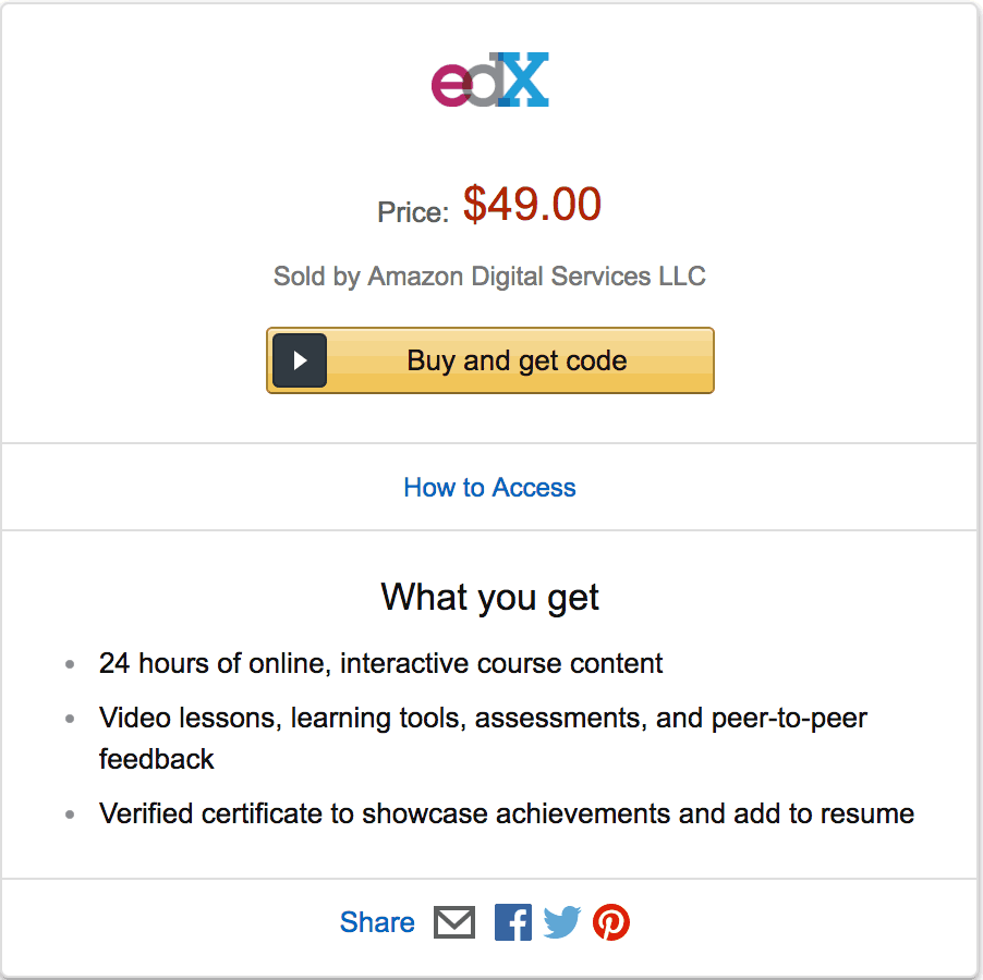 edX Amazon What You Get