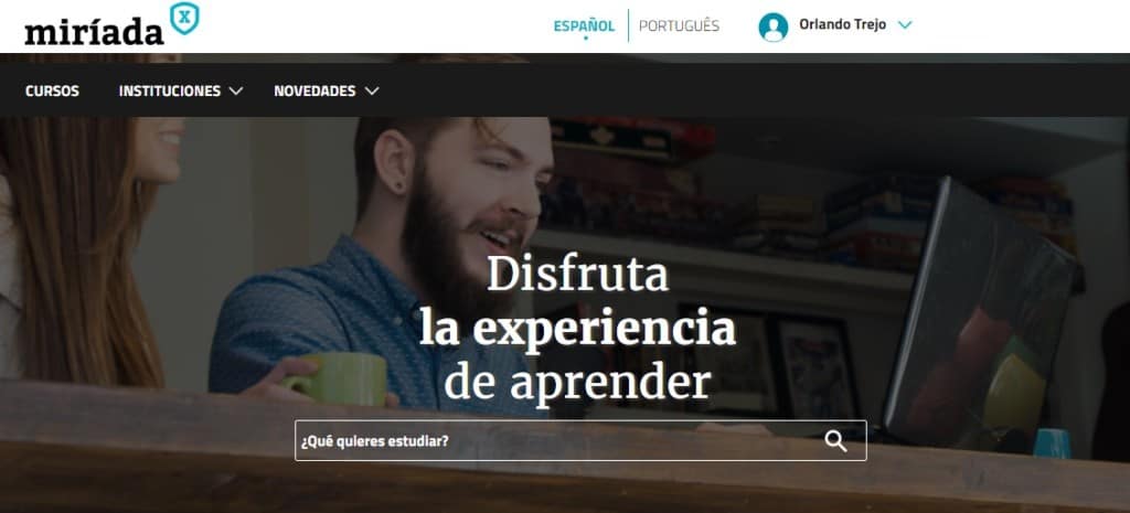 The Miríada X homepage