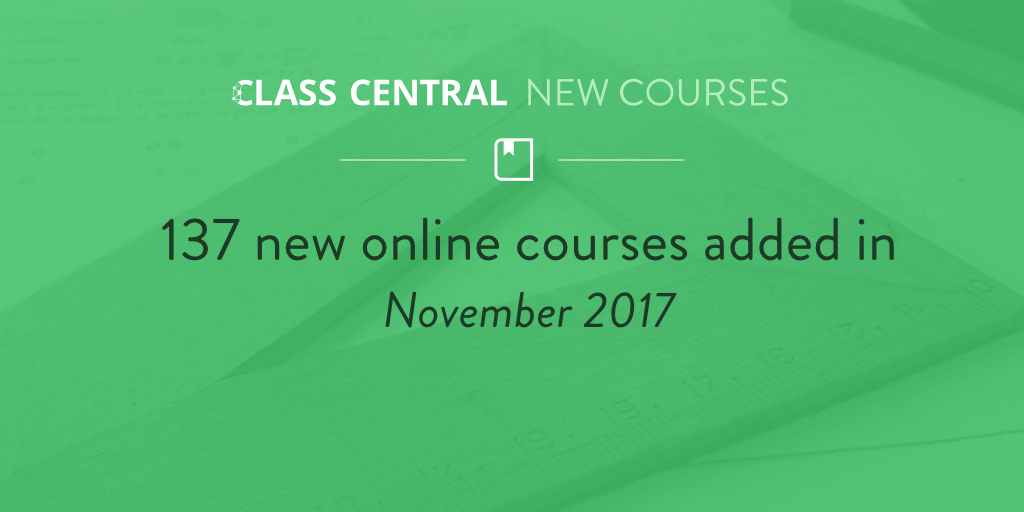 New Online Courses Nov 2017