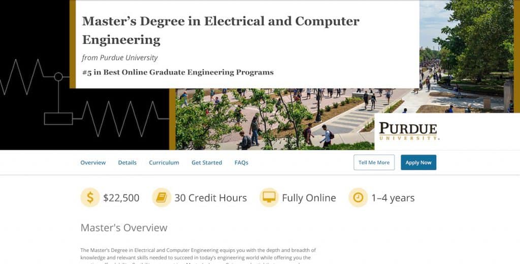 Master’s Degree in Electrical and Computer Engineering