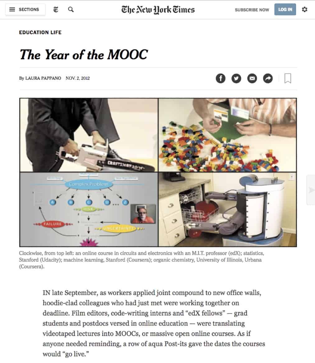 Year of the MOOC - NYT