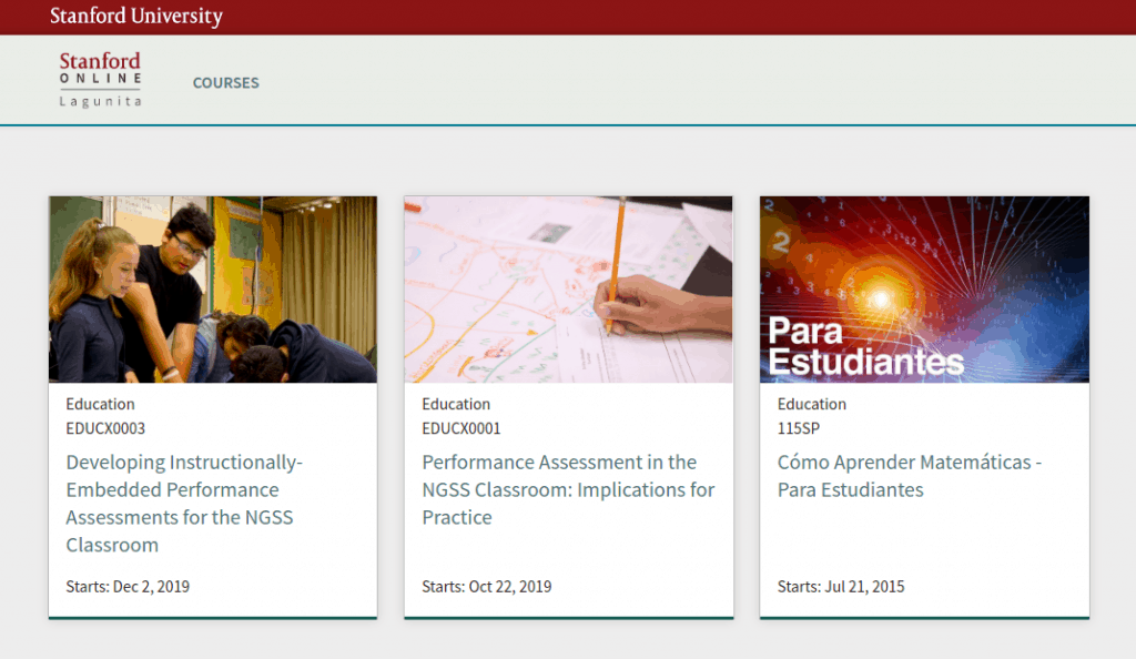 Stanford Lagunita homepage