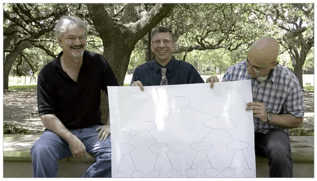 Professors Joe Warren, Scott Rixner, and Luay Nakhleh teaching in Rice University's Fundamentals of Computing Specialization