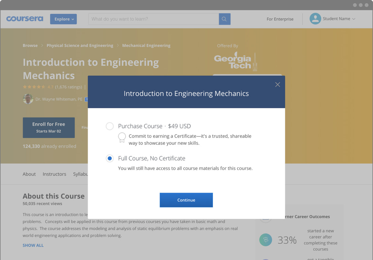 Coursera Screenshot - No Certificate