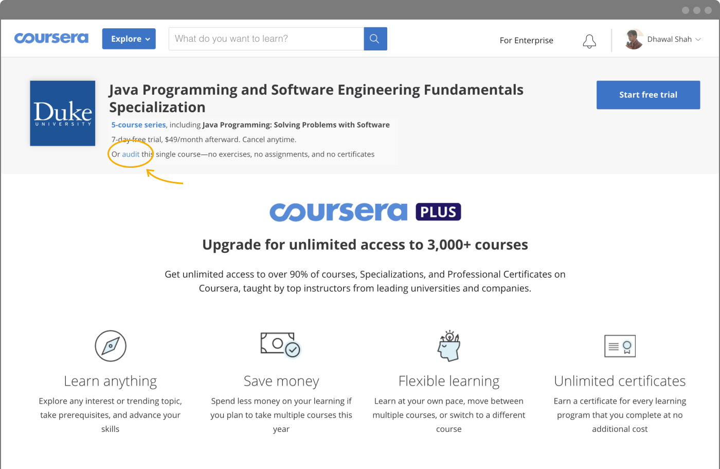 Coursera Audit Link