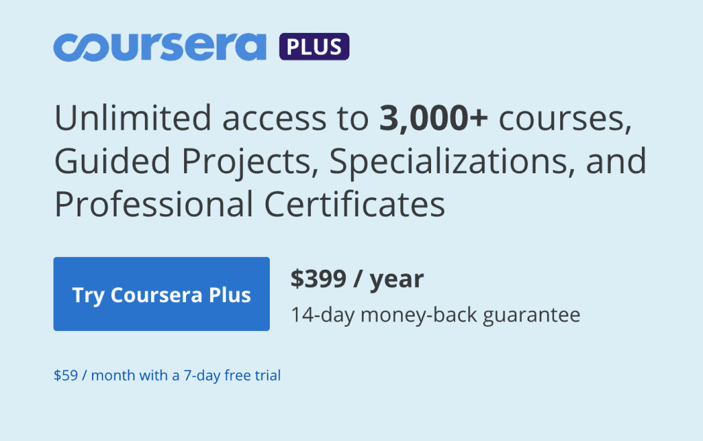 Coursera Plus annual subscription
